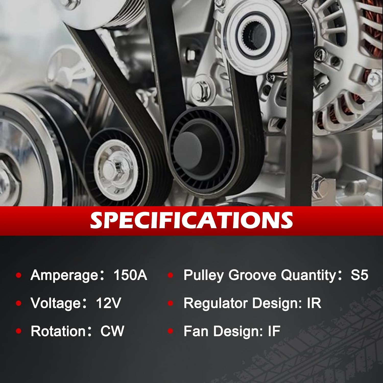 Alternator 11682 New 150Amp 12V for Regal 14-17 & Regal TourX 18-20 & Regal Sportback 2018-2019, ATS 2013-2019, Malibu 2013-2019, Automotive Alternator OE 11682N 1042101960