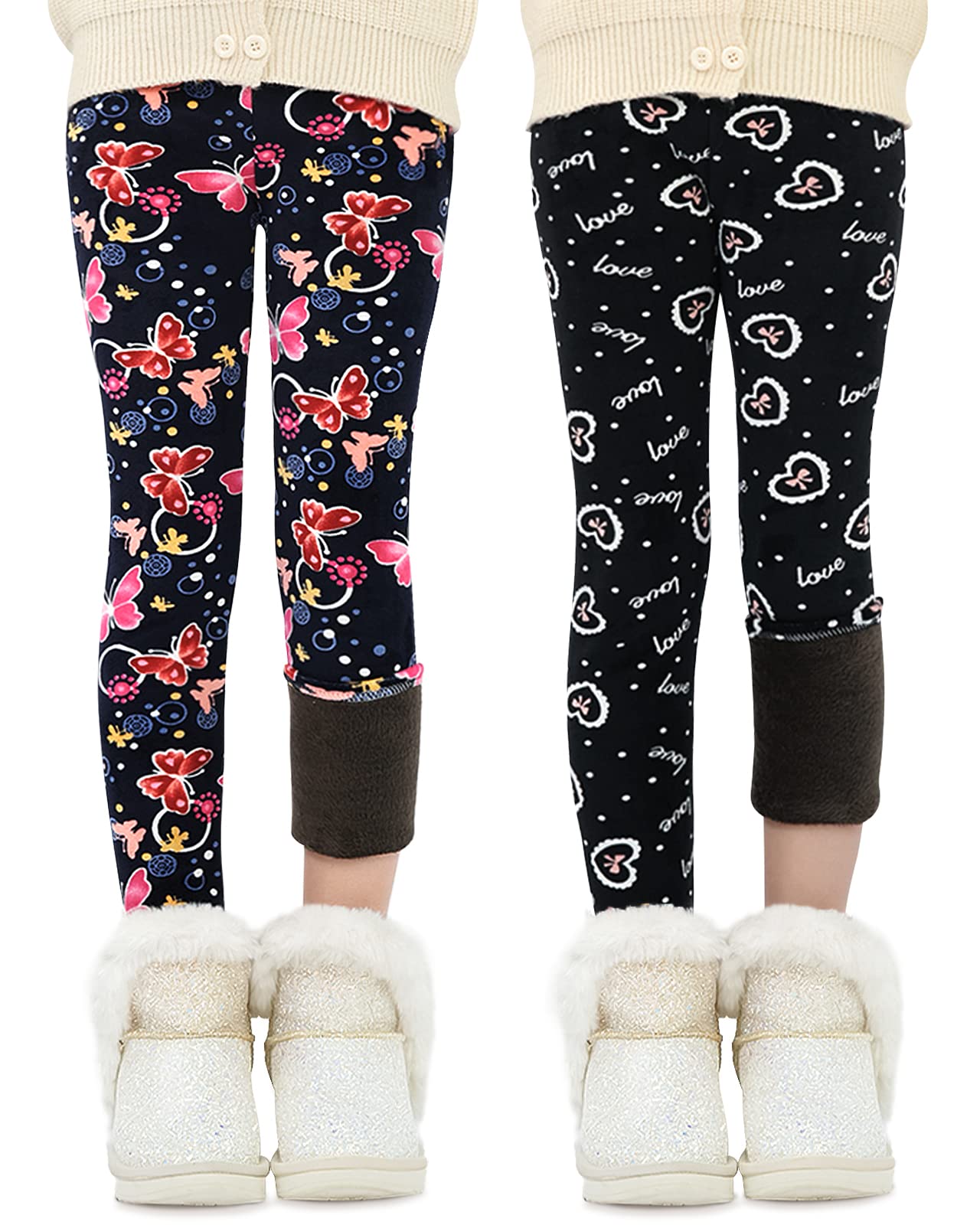 Adorel Leggings Felpati Invernali Bambina Confezione da 2