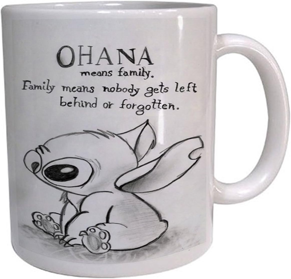 Mensuk Ohana Mean Family Disney Lilo and Stitch Coffe Mug, Custom Mug, Personalised Photo Mug, Unique Gift