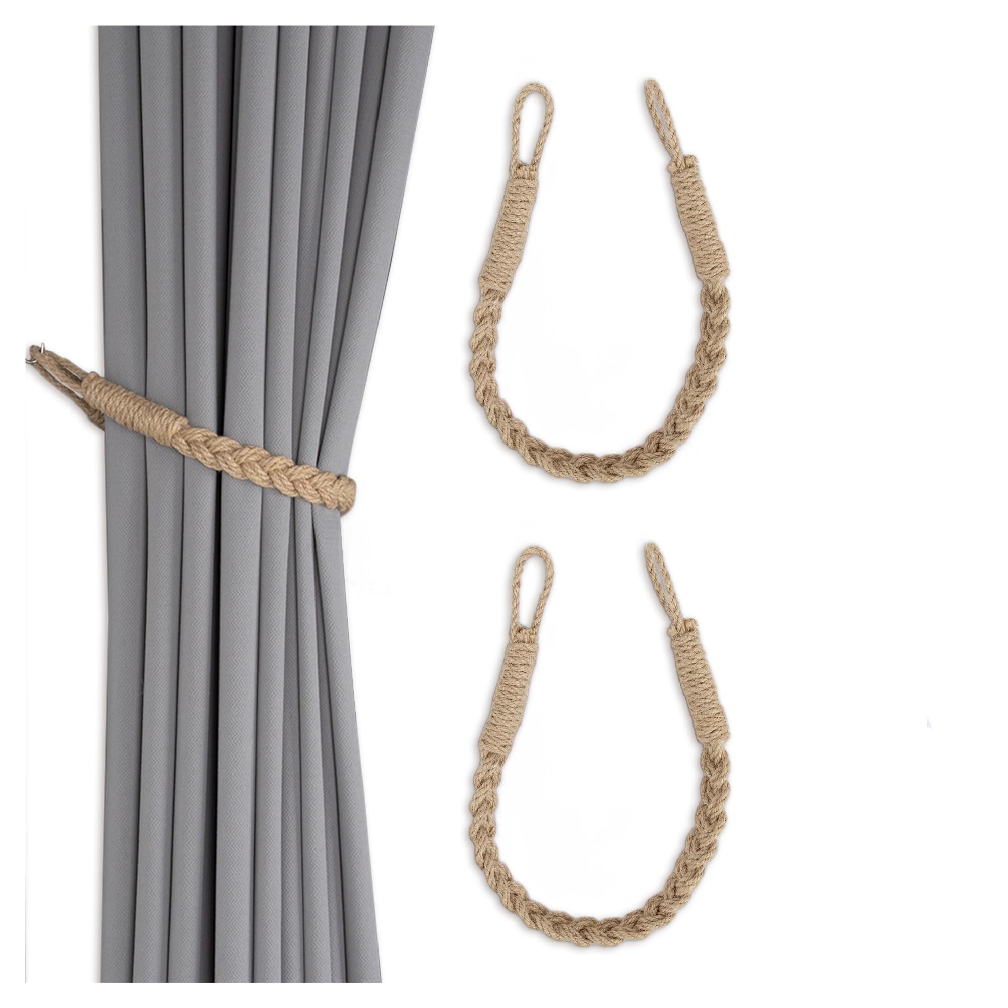 10Pcs Macrame Hemp Rope Woven Curtain Tiebacks