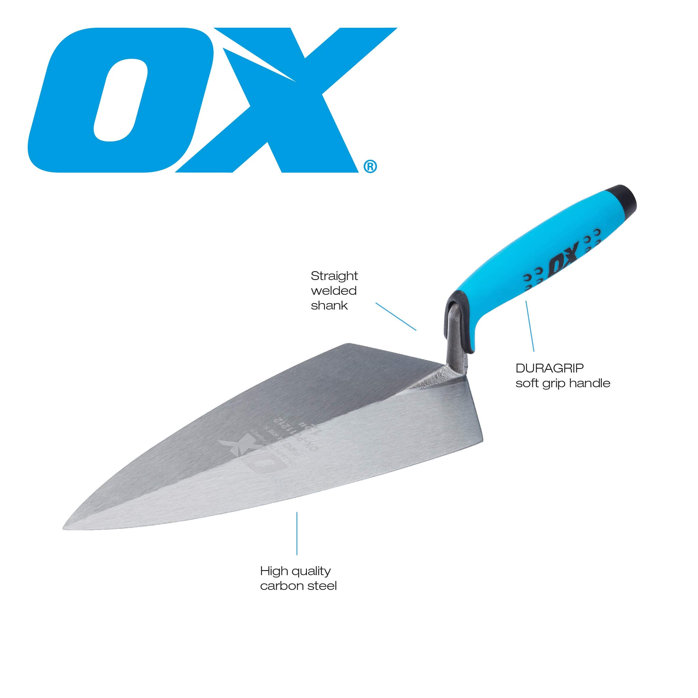 OX Pro Brick Trowel Philadelphia Pattern - 12" / 300mm, Blue - Image 3