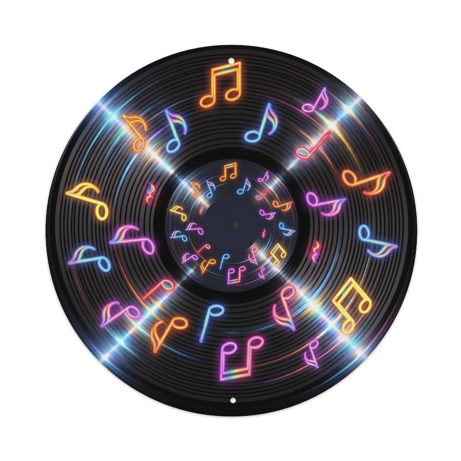 Colorful Music Vinyl Records Clear Bright Shine Metal Tin Sign
