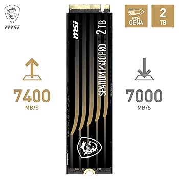 メモリー MSI M480 Pro 2TB PCIe 4.0 NVMe M.2 MSI SPATIUM M480 PRO PCIE 4.0 NVME M.2 2TB SSD Storage - MSI