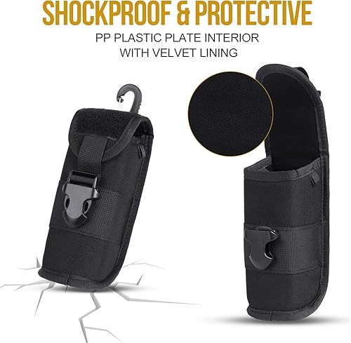 Miniatura 2 de OneTigris MOLLE Estuche para lentes con hebilla rígida para gafas de sol, caja de almacenamiento de nailon 1000D (negro)