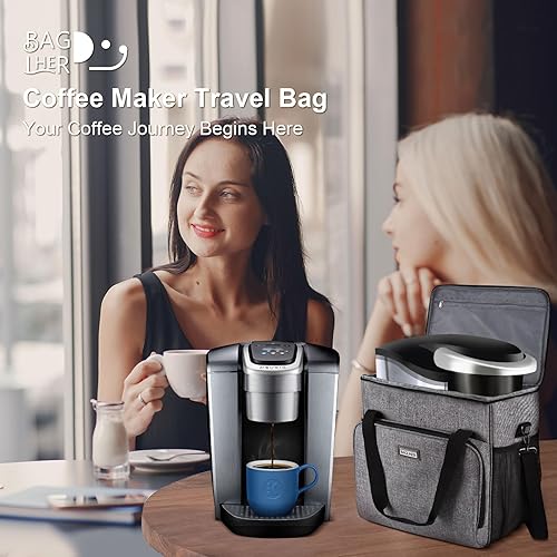 Miniatura 7 de BAGLHER Bolsa de viaje para cafetera compatible con Keurig K-Classic, Keurig K-Elite, Keurig K-Compact u otros accesorios, funda portátil para