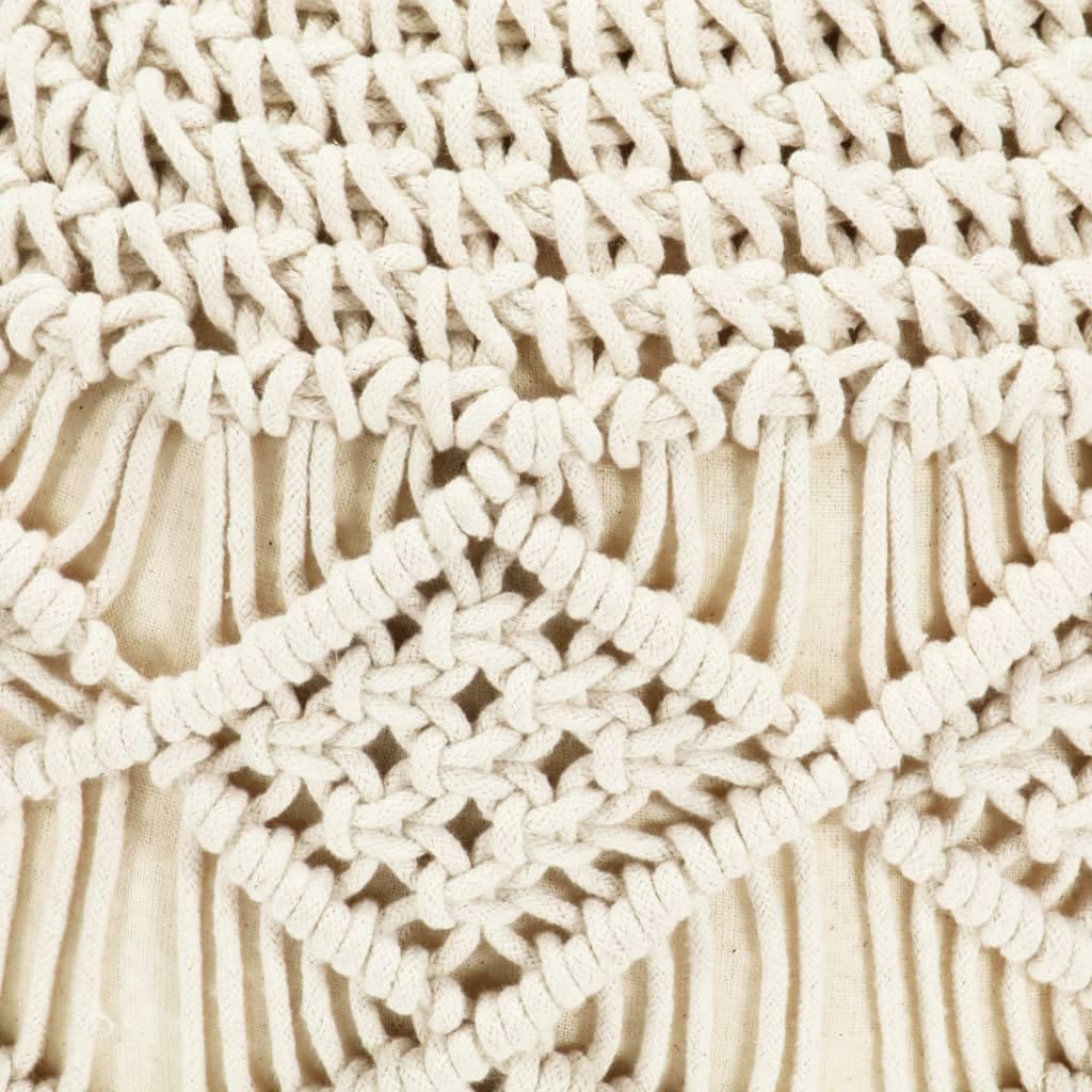 Ręcznie wykonana pufa do siedzenia z bawełny, 45 x 30 cm, plecione wypełnienie z koralikami EPS, pufa, podnóżek na sofę, fotel, salon i przytulny podnóżek