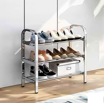 ステンレス製 3段シューズラック 薄型 直接受取16000円 Amazon｜2024新