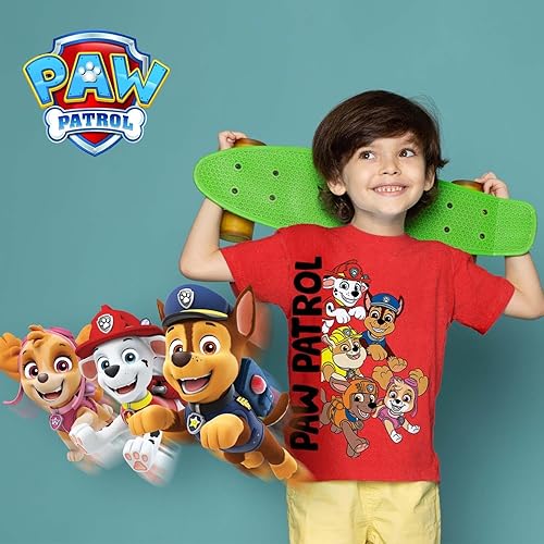 Miniatura 5 de Camiseta gráfica de Paw Patrol (conjuntos) Marshall Chase Rubble Rocky Skye Everest Zuma Outfit Tee para niños pequeños de cumpleaños a niños