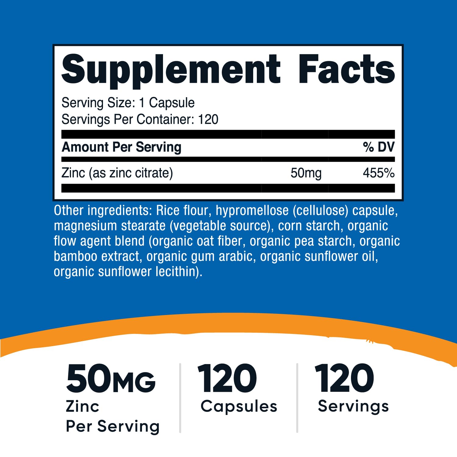 Nutricost Zinc Chelate (50mg) 120 Capsules, Gluten-Free & GMO-Free — Amazon image 2