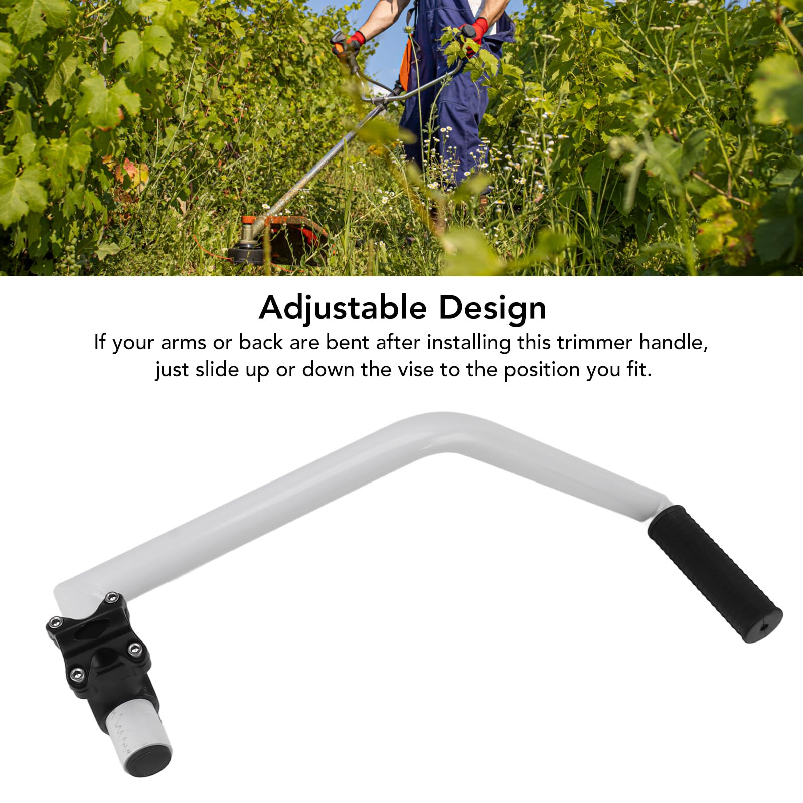Mango para Desbrozadora, Aleación de Aluminio Ergonómico Extensión Recambio del Mango de La Desbrozadora para Cuidado del Césped Y El Paisajismo, Ahorro Trabajo, Aliviar Tensión