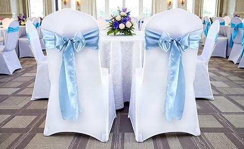 Miniatura 2 de VDS Bandas de satén para silla, funda para silla, lazo en la parte posterior, lazo de satén para boda, cumpleaños, graduación, ceremonia,