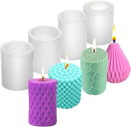 Molde de vela de silicona  Los moldes de cera para velas hacen tus velas perfumadas y de aromaterapia (7.91 onzas), kit de fabricación de velas de