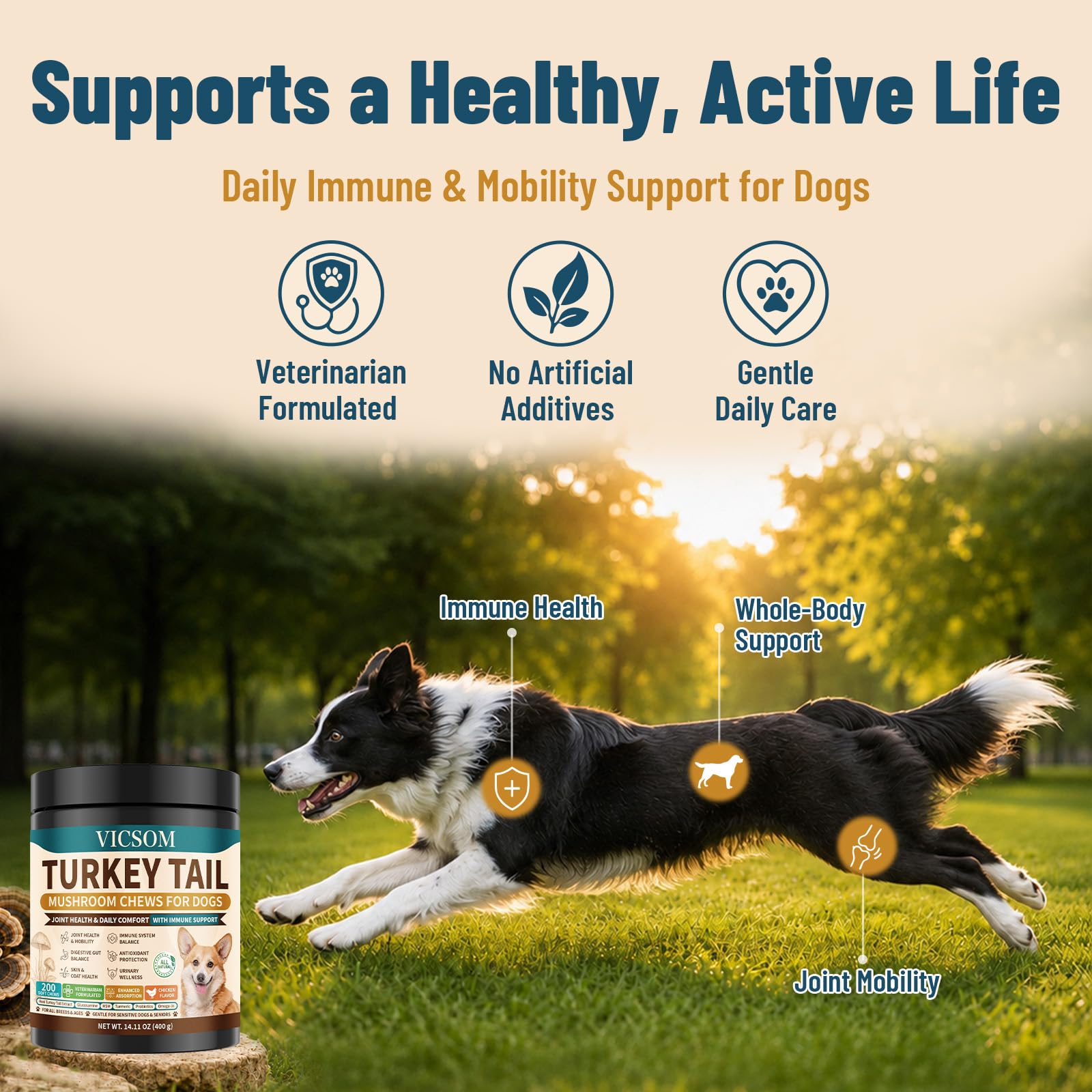 Turkey Tail Mushroom for Dogs, Immune & Joint Supplement for Dog, 200 Chews — Amazon image 7