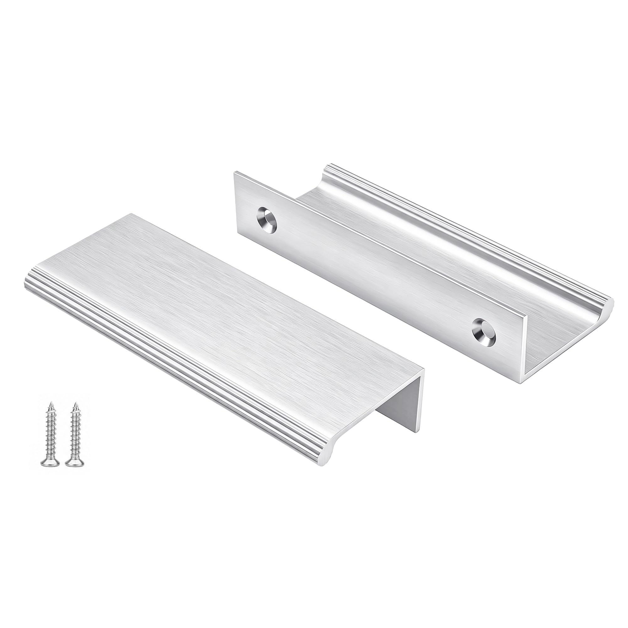 Peaha 10 Pack 3" Brushed Nickel Cabinet Pulls Drawer Handles Finger Pulls