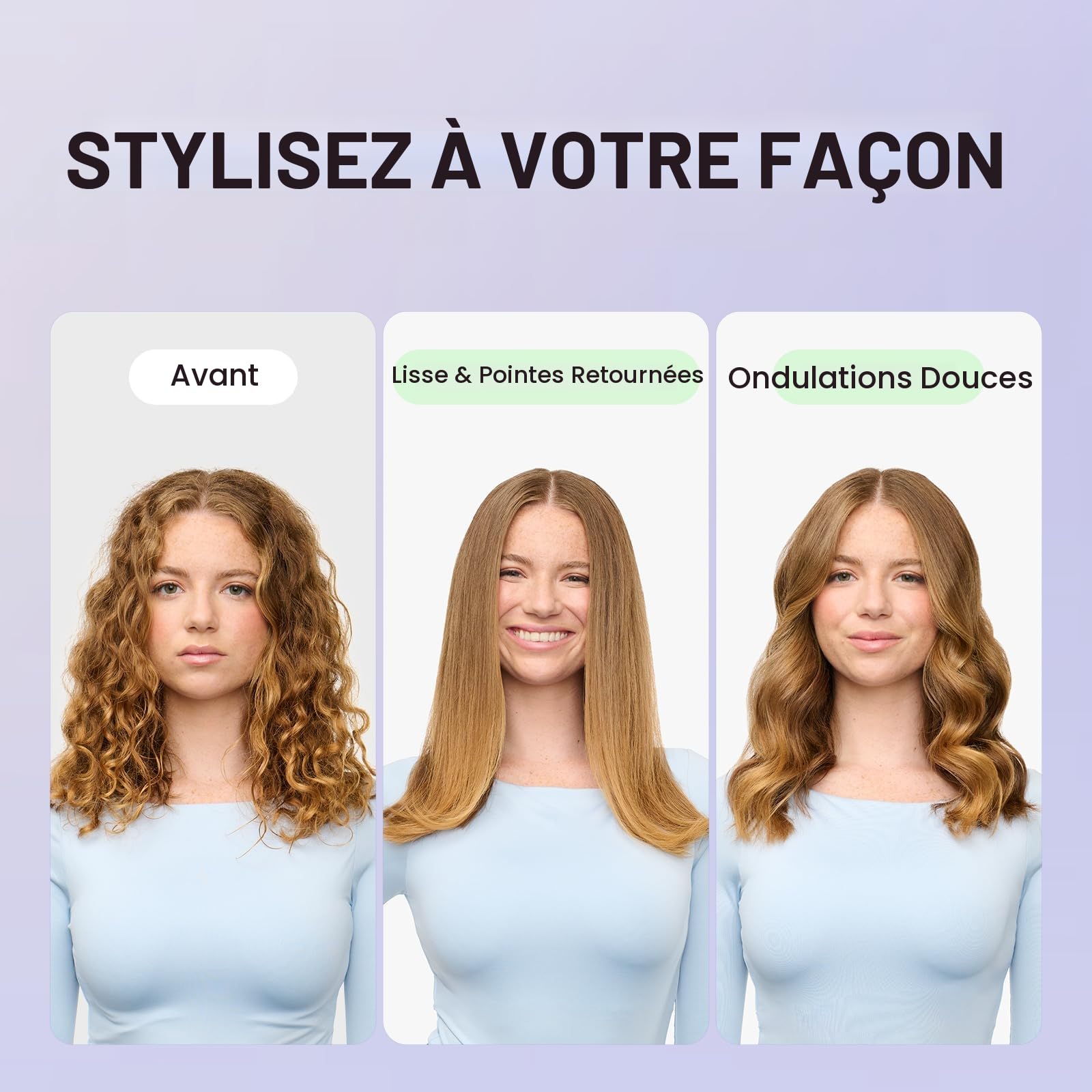 Wavytalk Brosse Lissante pour Cheveux, Fer à Lisser Ionique et Brosse à Cheveux 2 en 1, Lisseur Brosse en Céramique Anti-Brûlure avec Affichage, Double Tension (100-240V), Prise EU