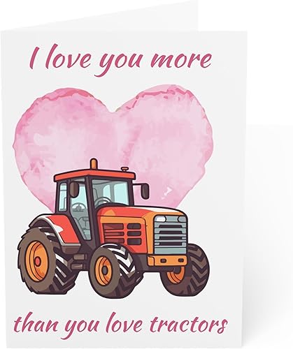 J&J'S TOYSCAPE Tarjetas de San Valentín de tractor, linda tarjeta de San Valentín, para mi novia de San Valentín, felicitación de aniversario,