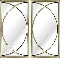 Vista 8 de Espejo de pared rectangular dorado con marco de metal, juego de espejos decorativos para pared, espejos colgantes para sala de estar, dormitorio