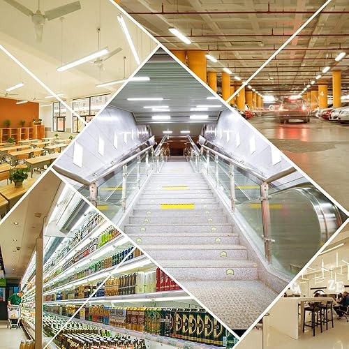 Miniatura 6 de LightingWill - Lámpara LED T5 integrada de 4 pies, blanco cálido 3000  3500 K, 20 W, luz LED de tienda enlazable, luz de techo LED y luz debajo del