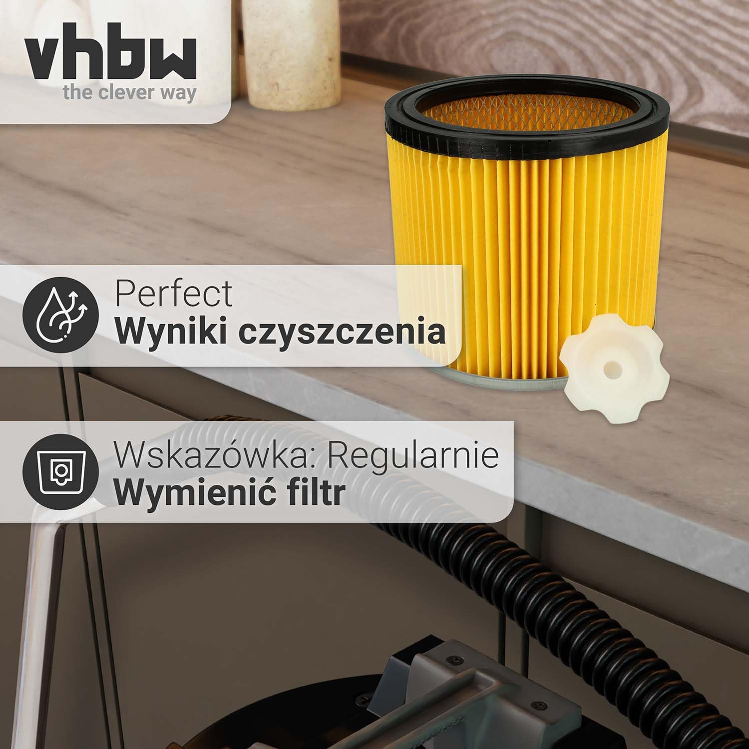 vhbw Filtr do odkurzacza pasujący do odkurzacza Bosch GAS 12-30 F Professional, PAS 1000, PAS 11-25, PAS 11-25 F, PAS 12-50 F; filtr harmonijkowy