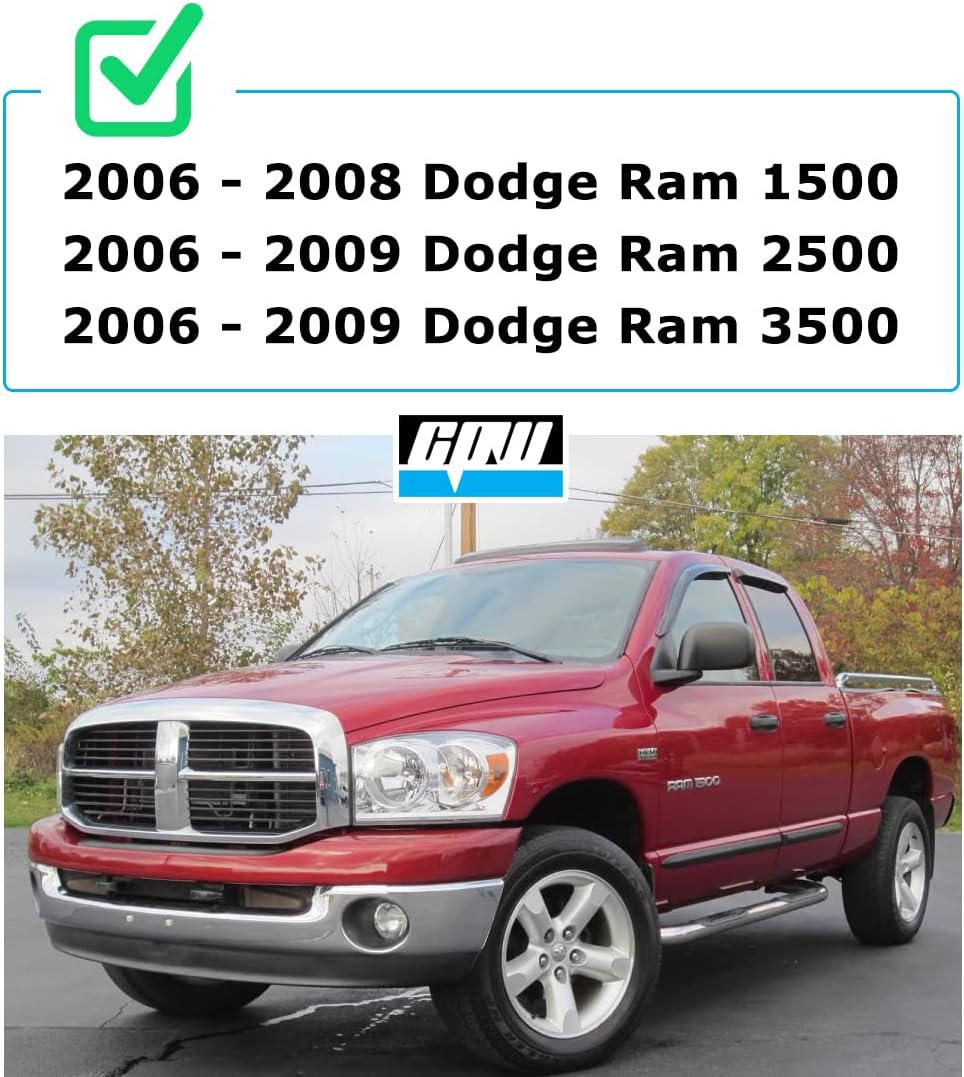 CPW Headlights Assembly Compatible with [2006-2008 Dodge Ram 1500] [2006-2009 Dodge Ram 2500/3500] Projector Headlights Headlamps Pair Set