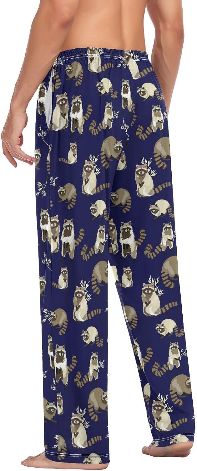 Mens Pajama Pants Cowboy Wild Mustang Horses Men's Pajama Bottoms Sleep Lounge Pj Pants for Men With Drawstring Pockets S