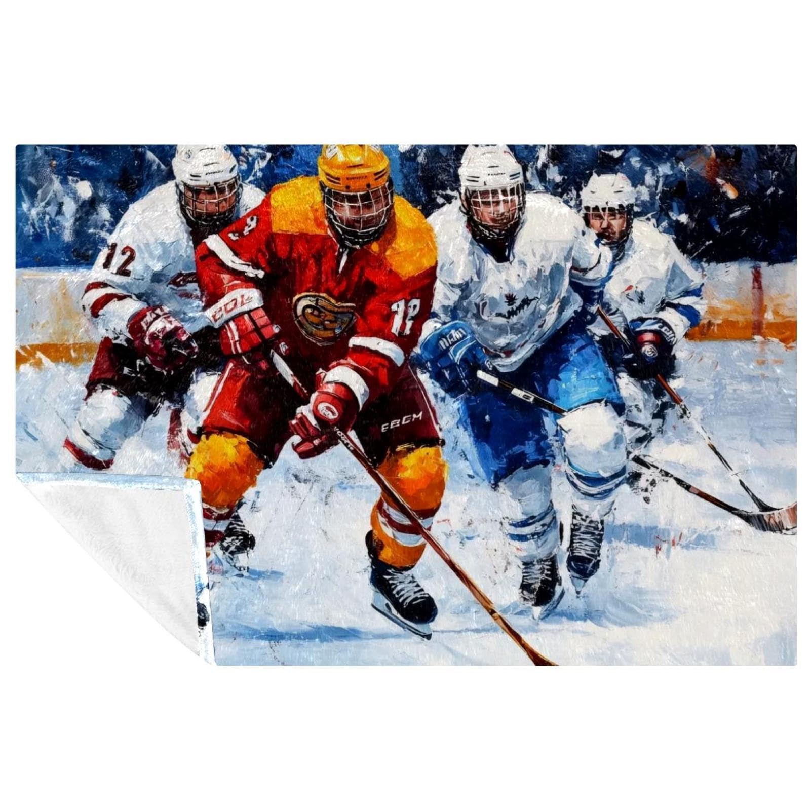 Couverture hockey sur glace douce pour se protéger du froid en camping et en pique-nique