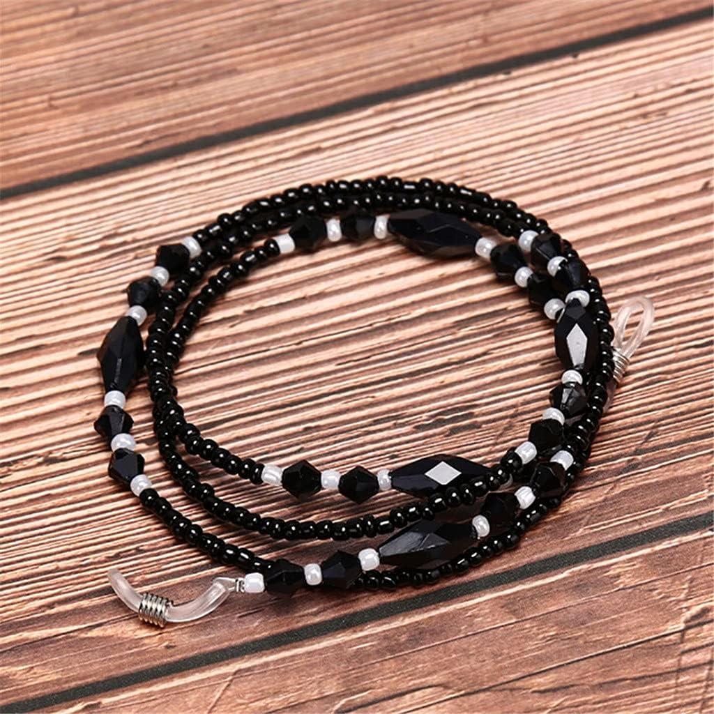 Eyeglasses Chains Rope Black Acrylic Beads Chains Anti-Slip Eye-wear Cord Holder Neck Strap Reading Glasses Rope 70cm