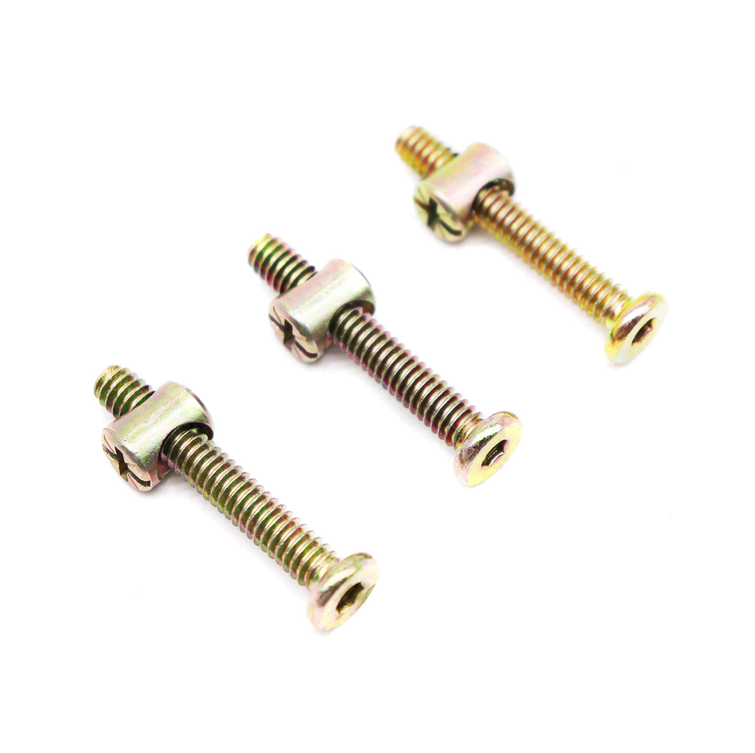 BinifiMux 15-Pack 1/4-20 X 2-1/2" Crib Screws, Zinc Plated Hex