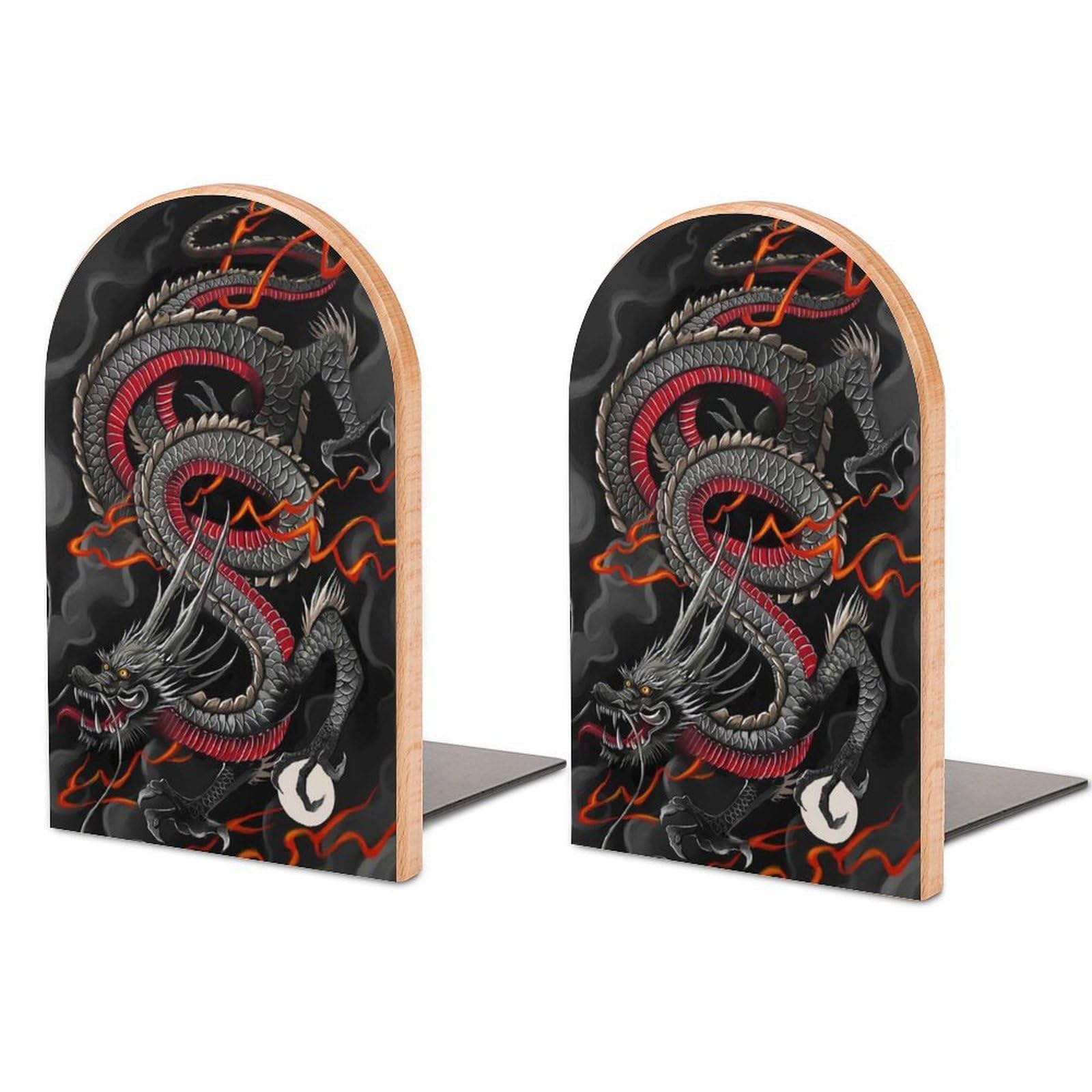 Dragon Book Ends for Shelves Bookends Bookshelf Holder Stand Books Stopper Home Office Decor