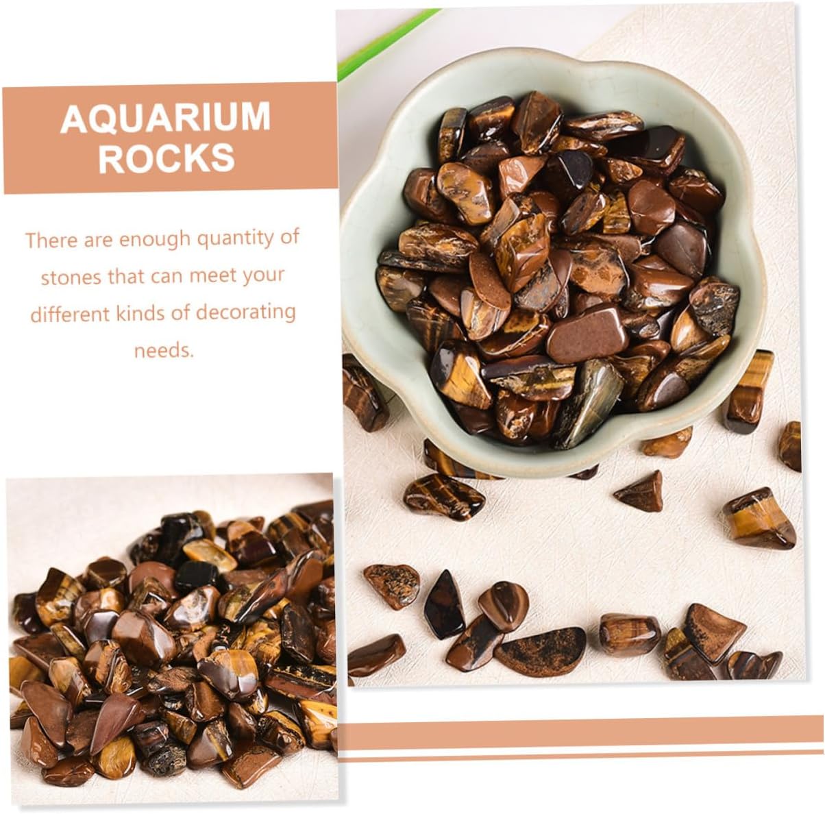 Bulk Eye Stone Gravel 7-9mm 2lb Aquarium Decorative Rocks for Fish Landscaping Gravel Adorns Terrarium and Aquarium Décor