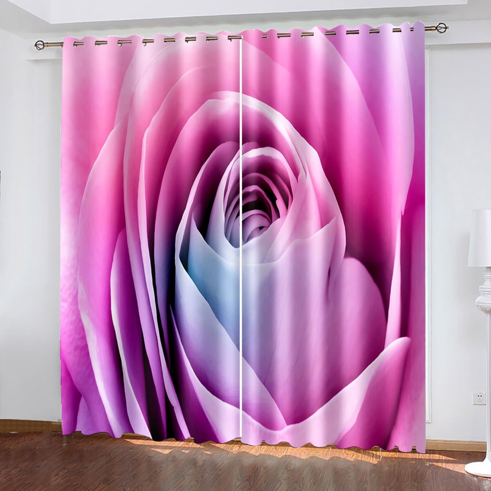 Rideaux thermiques isolants roses 86x183cm pour fenêtre de salon