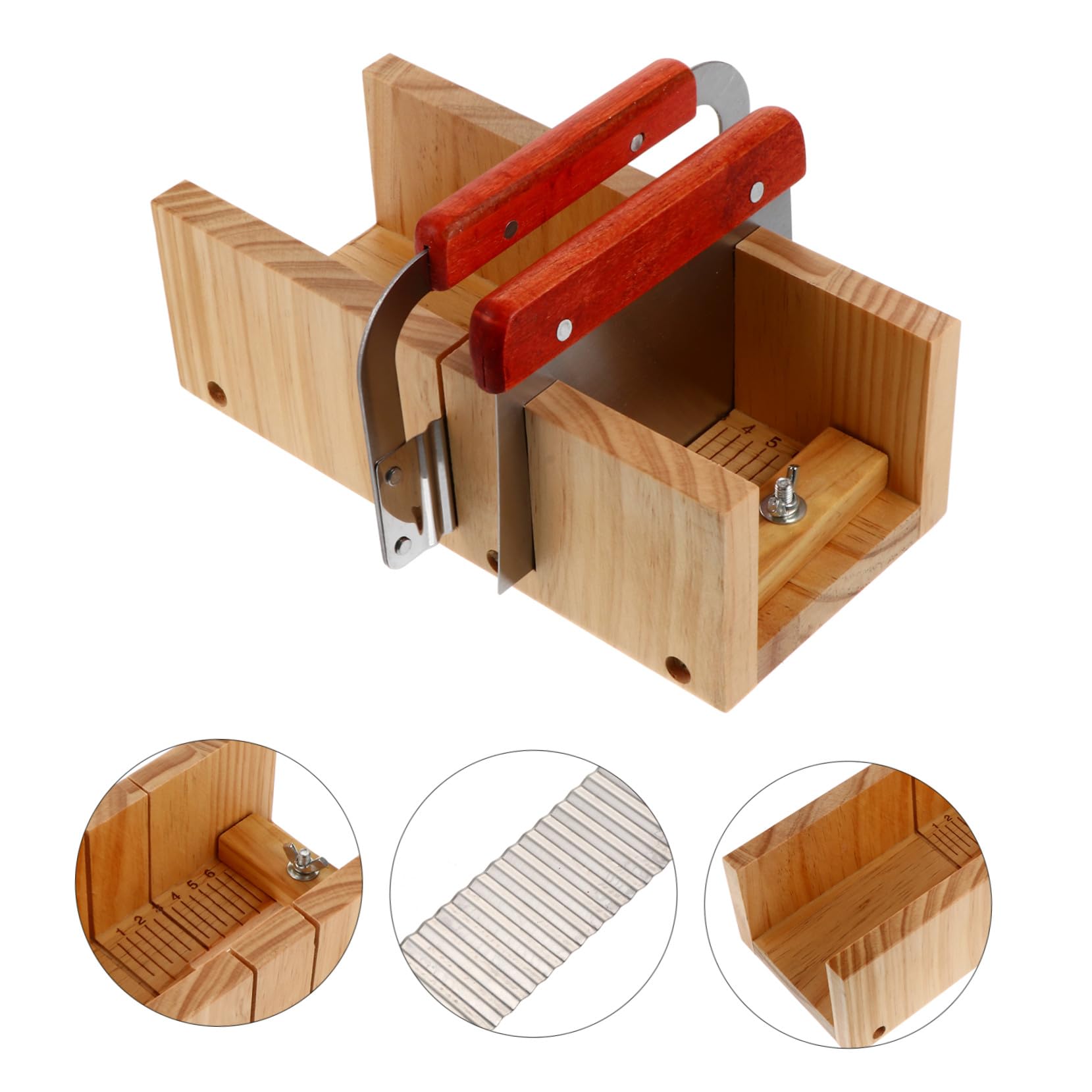 Angoily y Molde de Madera Herramienta Fácil de Usar y Corte Preciso Kit para Hacer Jabones Cortador de Jabón Recto Set de 1 Unidad para Manualidades