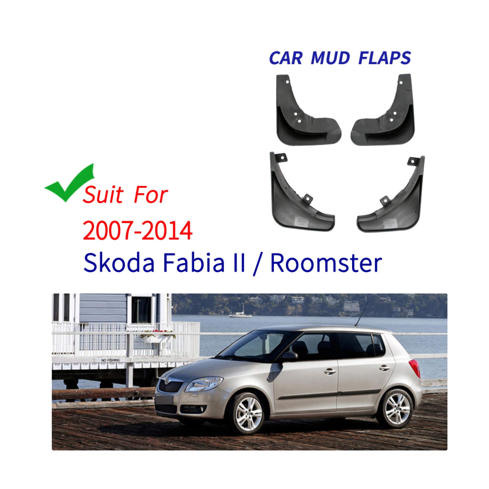 Mud Flaps To Fit SKODA OCTAVIA VRS MK2 04-12 BLACK MUDFLAPS All Options - View #5