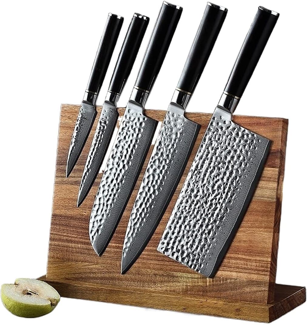 Set de 5 cuchillos de cocina acero damasco