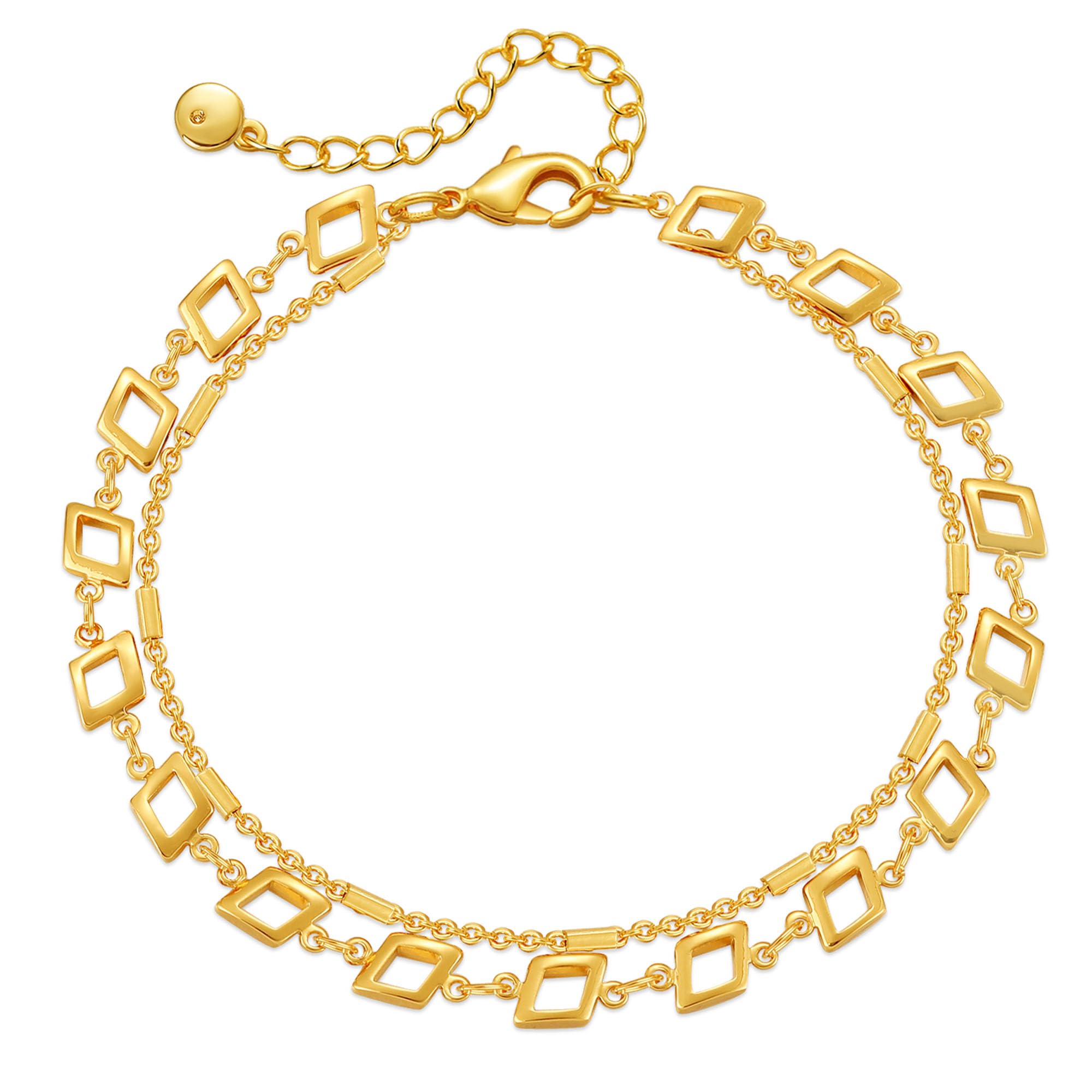 Yumikoo 18k Gold Plated Anklet, Women Adjustable Gold Tone Ankle Bracelet