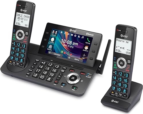 Miniatura 11 de AT&T Teléfono inalámbrico DECT 6.0 de 2 teléfonos inalámbricos para el hogar y la empresa con contestador, pantalla a color de 5", atajo de un solo