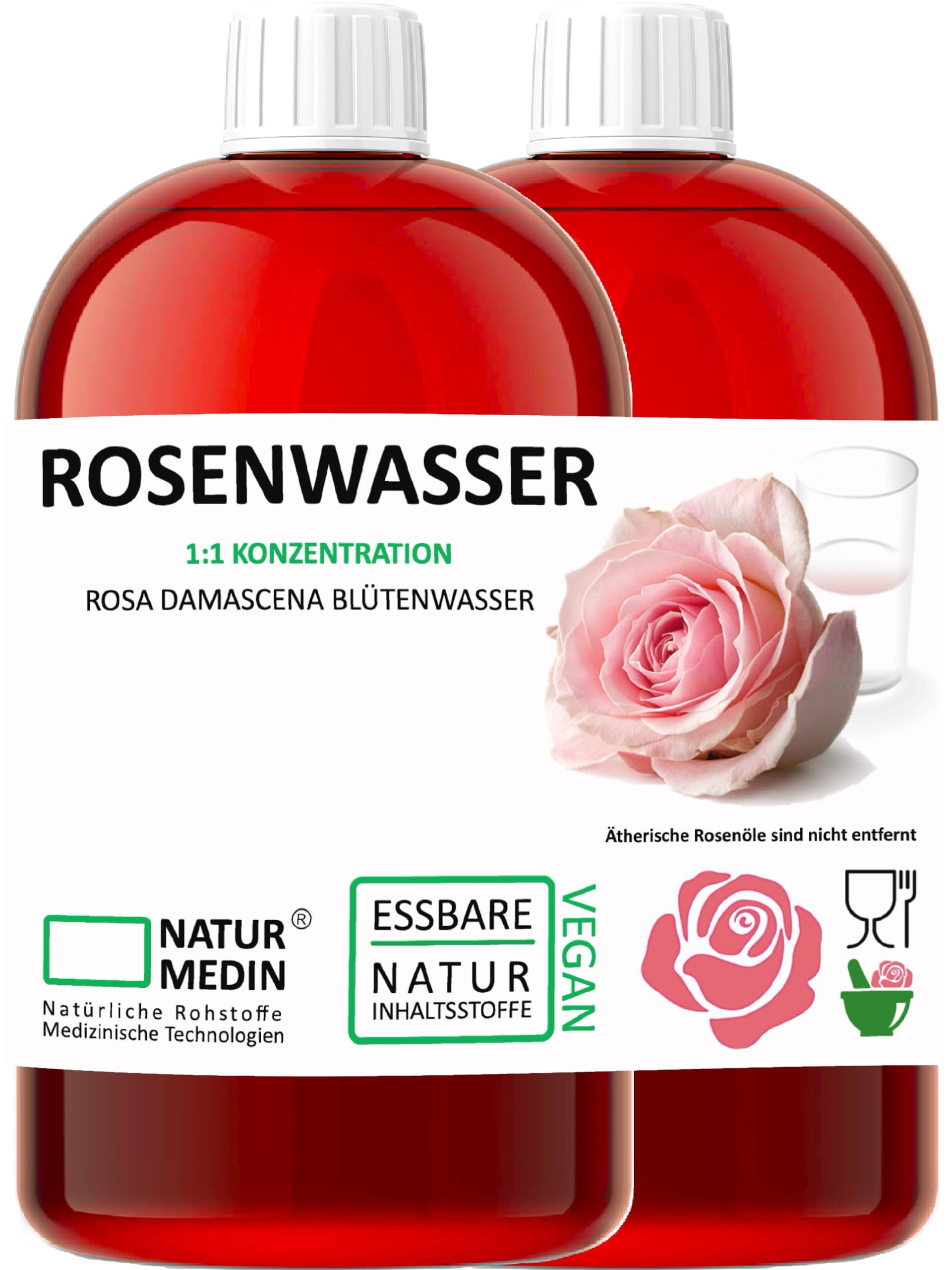 ESSBARES ROSENWASSER BALANCED Universal 2 x 1.000-ml NATURMEDIN®