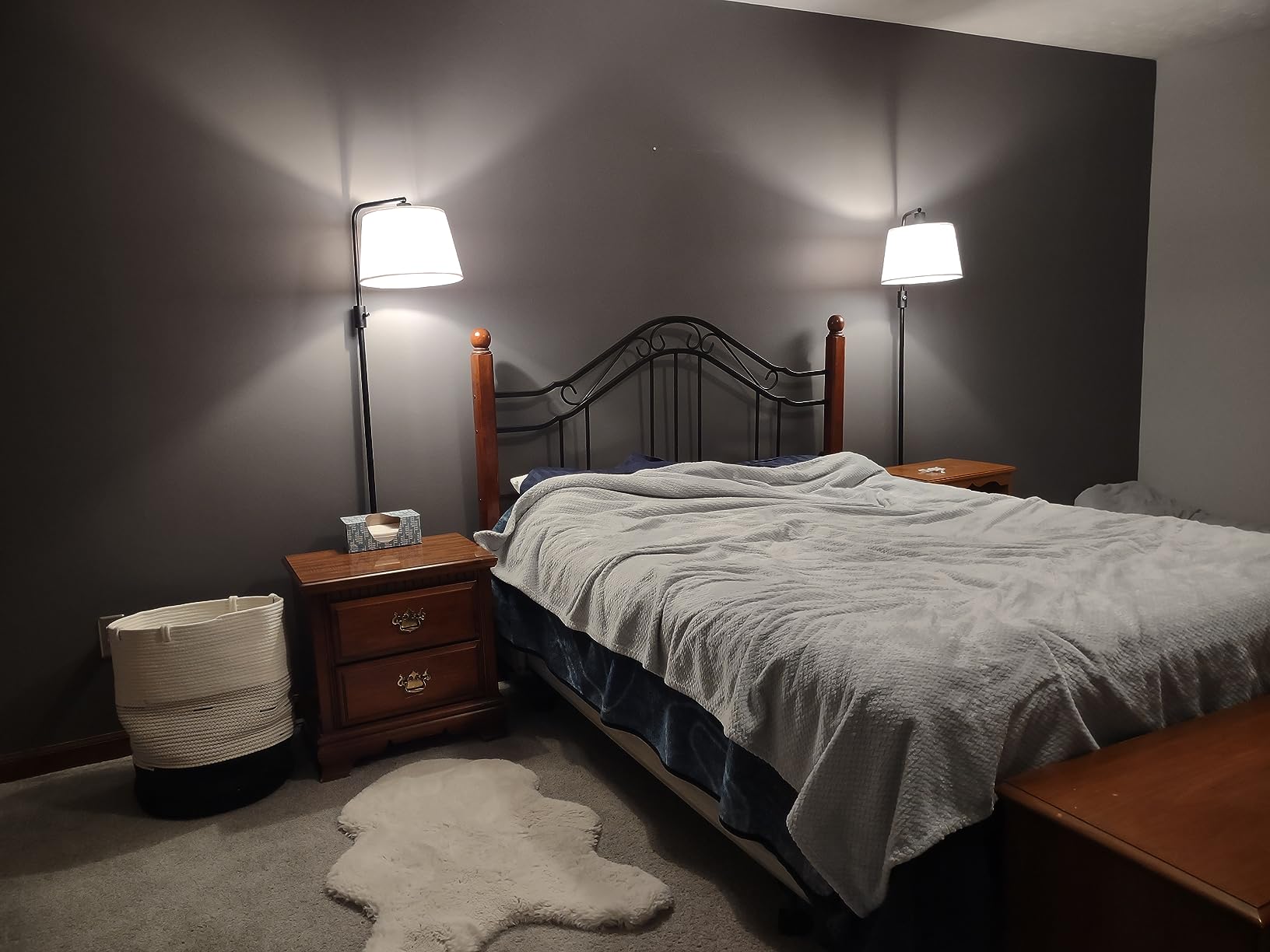 Statement bedroom floor lamp lighting example