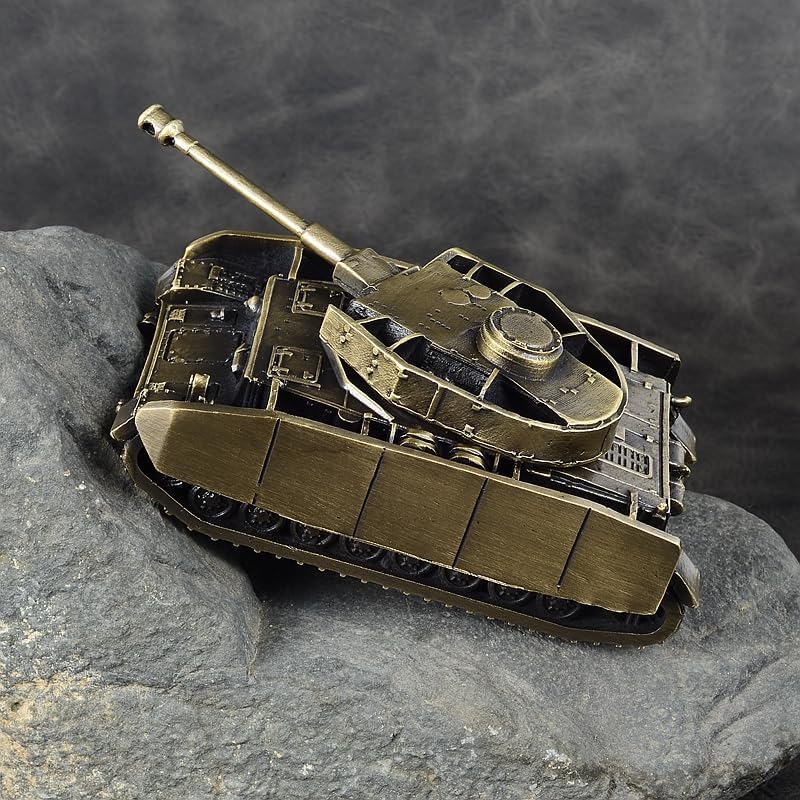 German WWII Panzer IV Ausf. H Tank Metal Model Die-Cast Model Furniture for Display (Bronze)