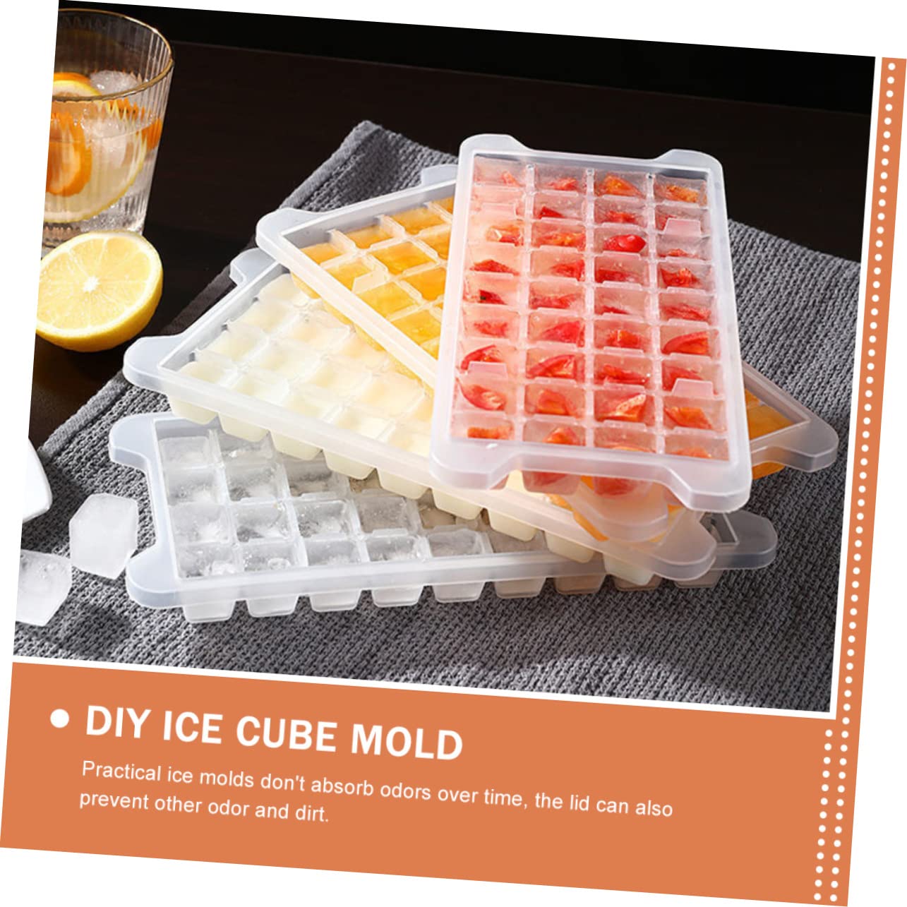 Cabilock 2 Juegos Caja de hielo hecha en casa con cubitos de hielo ice cube cubiteras bandeja para hacer hielo Fabricante bandeja de cubitos de hielo de bricolaje maquina de hielo páginas