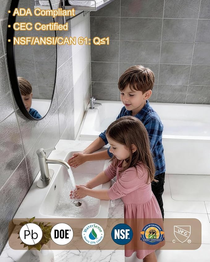 Grifería de baño monocomando 1 hueco cepillado miniatura 4