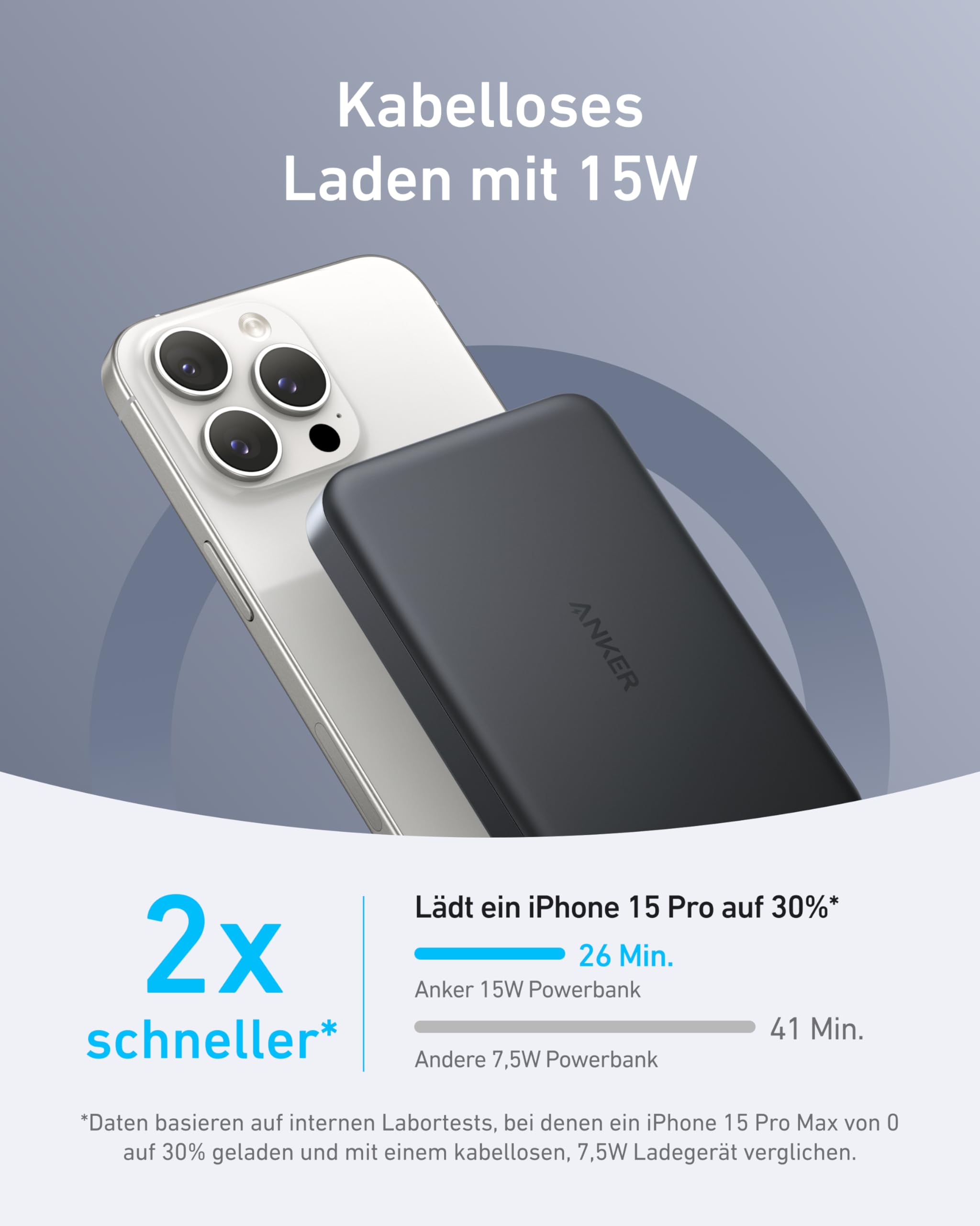 Anker MagGo Powerbank, extrem flach, 10000mAh magnetischer Akku, Qi2-zertifiziert 15W, schnelles MagSafe-kompatibles tragbares Ladegerät, ergonomisches Design, für iPhone 17/16/15/14 Serie und mehr