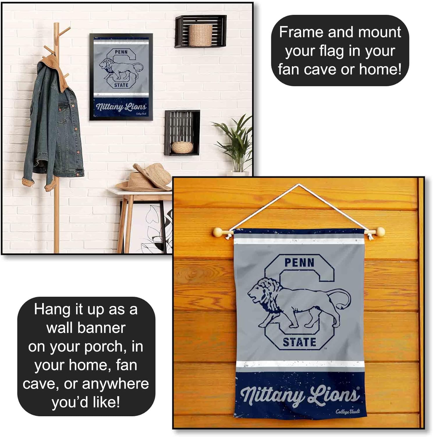 Penn State Nittany Lions Vintage Retro Throwback Garden Flag - Image 5