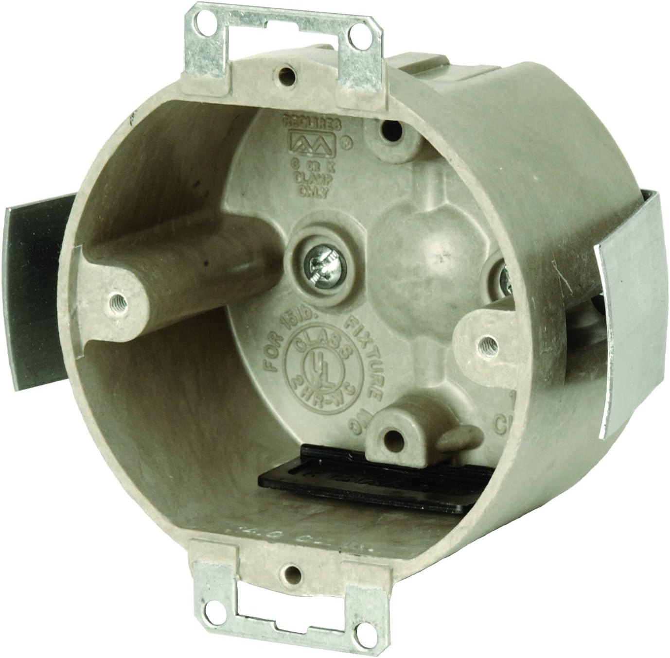 Allied MouldedProducts 9338-ESK Fiberglass Reinforced Polyester BMC Fixture Support Ceiling Box 3-1/2 Inch x 2 Inch 14 Cubic-Inch FiberglassBox™