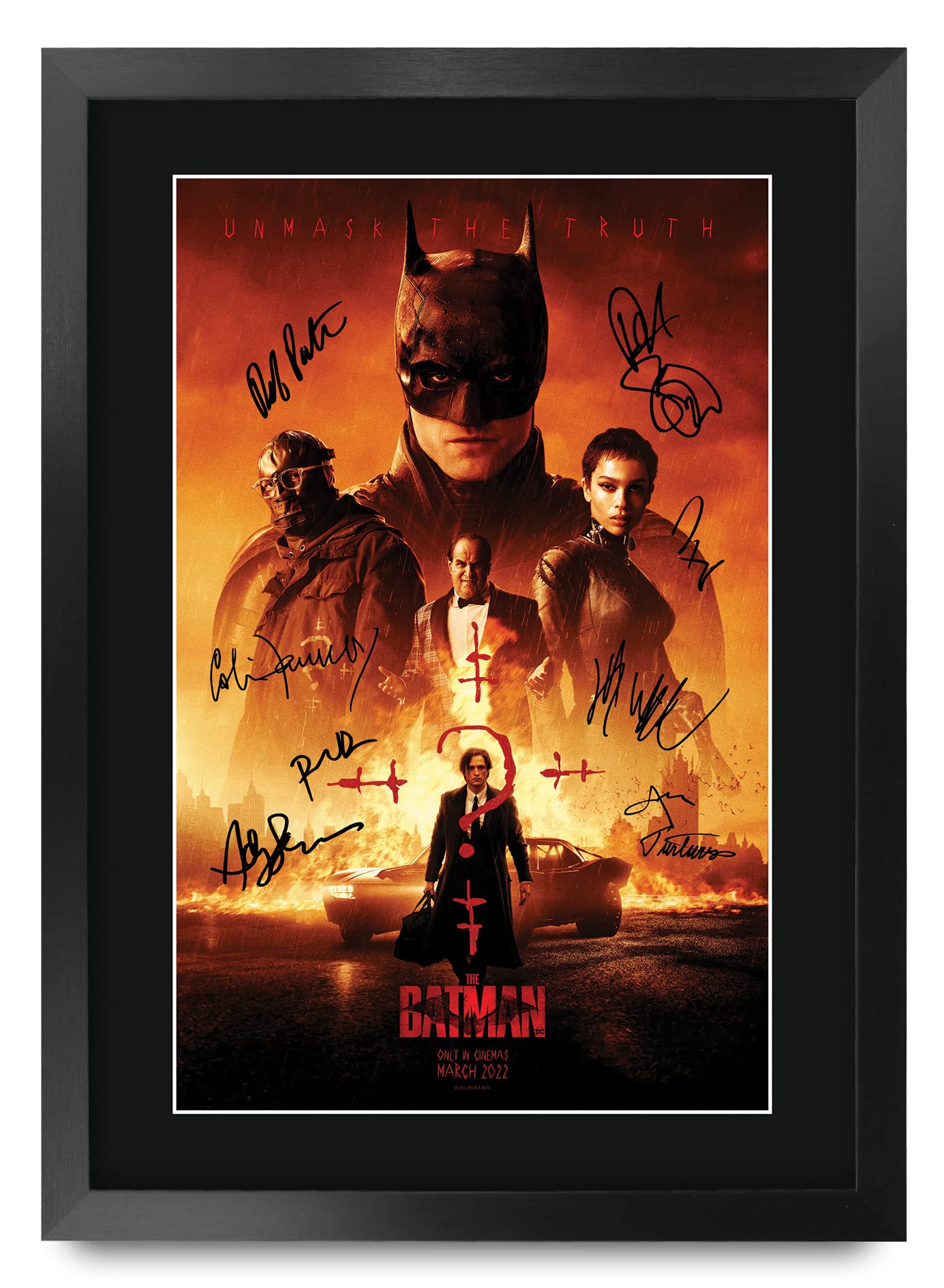 HWC Trading FR A3 The Bat Man Robert Pattinson Geschenke Geduckter Poster Signiertes Autogramm Foto für Fans von Film Memorabilien - A3 Framed