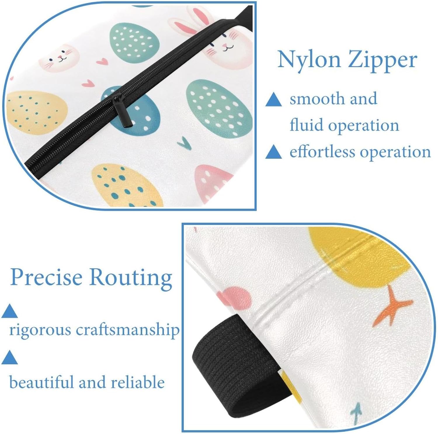 2 Pieces Tissues Purse Pocket Car Tissue Box Holder, Reusable Travel Car Visor Tissue Pouch Zipper Tissue Case for Vehicle Paper Storage (Easter Eggs Bunny) image 5