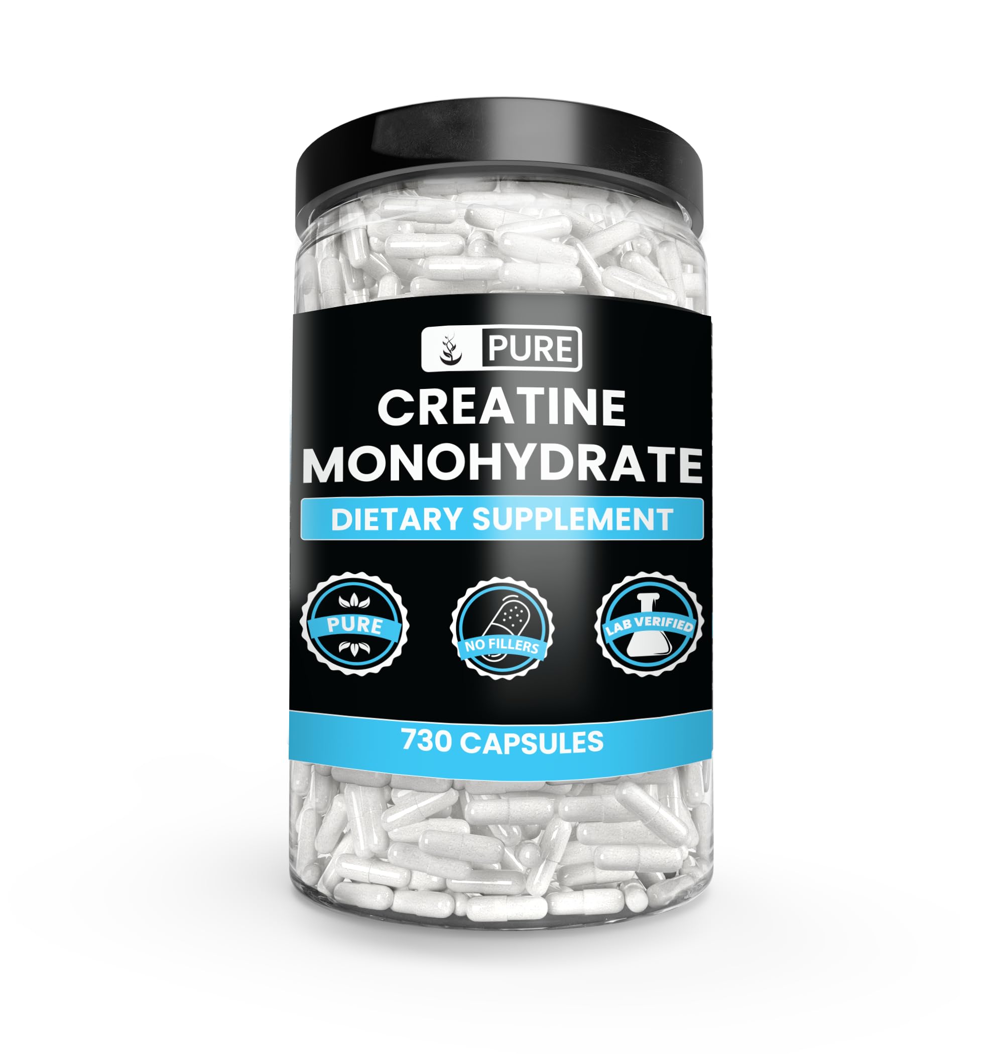 PURE ORIGINAL INGREDIENTS, Suplemento de Creatina Monohidratada, 2.200 mg, 730 cápsulas