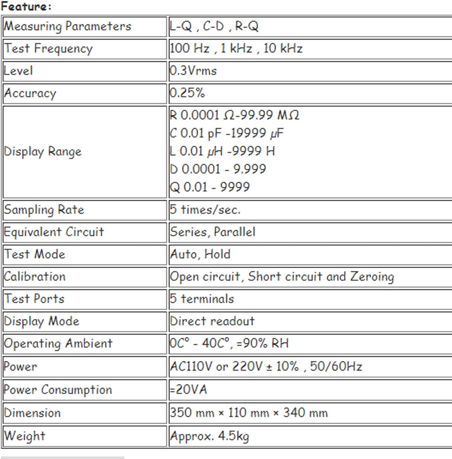 Variable Power Supply, Digital LCR Meter 10KHz MCH-2811C 100Hz-10KHz Testing Meter, L-Q, C-D, R-Q Test,Stable Output