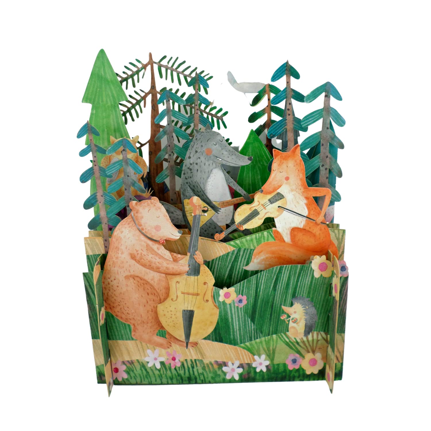 Forest Orchestra Birthday Celebration 3D Pop Up Card For Kids By Alljoy Cards KID025