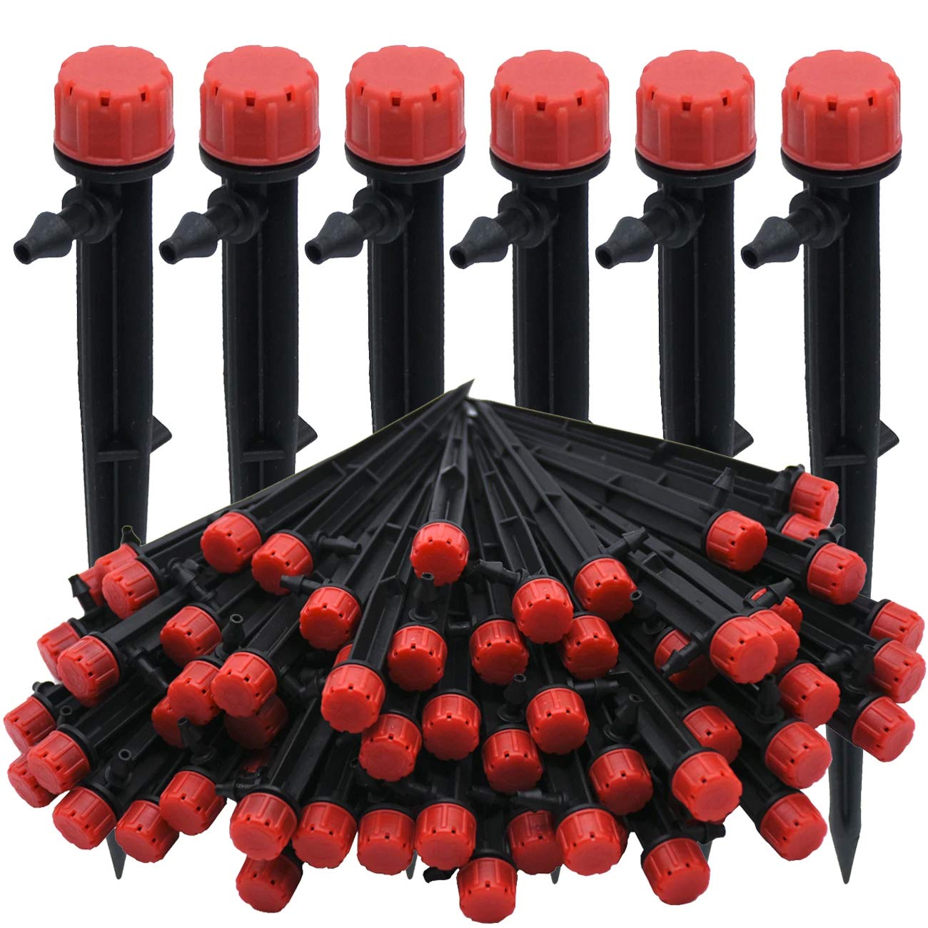 DIY Crafts Pack of 5 Pcs, Black Stick, Garden Watering Drip Irrigation Adjustable Sprinkler 360° Degree Dripper Inserting Ground fit(Pack of 5 Pcs, Black Stick)